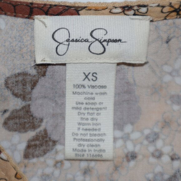 Beautiful Jessica Simpson Brown, Gold and Orange Floral Dress - Picture 4 of 4